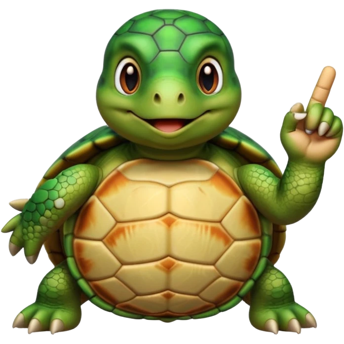 Turtle giving the middle finger emoji
