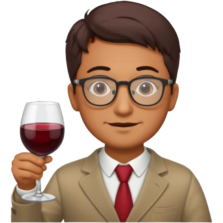 A male Italian accountant who loves red wine fishing movies wears glasses emoji