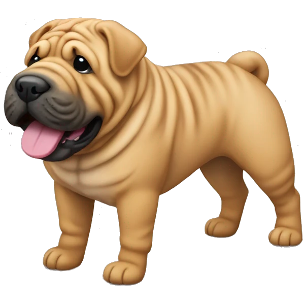 sharpei with toy emoji