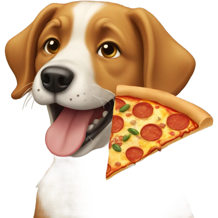 Dog eating pizza emoji