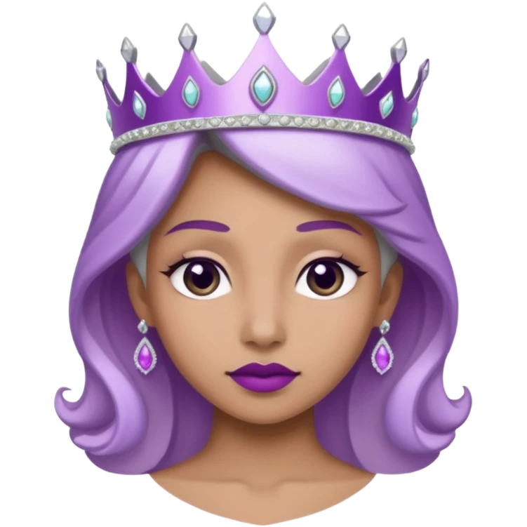 Purple shadow rose with silver tiara emoji