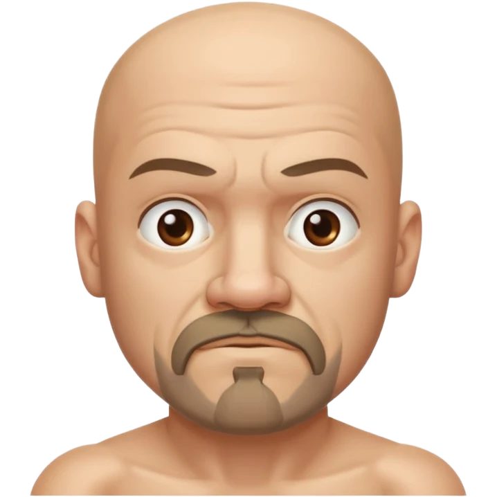 White middle age boxer goatee bald head emoji