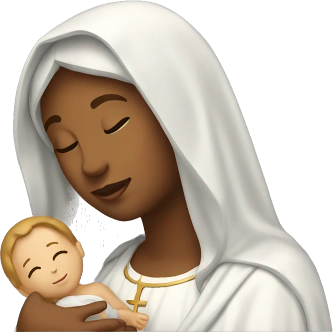 holy Mary with baby Jesus emoji