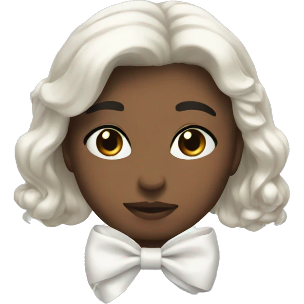 Aesthetic white bow emoji