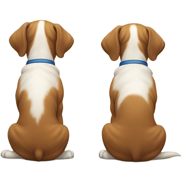 2 dogs facing away from each other emoji