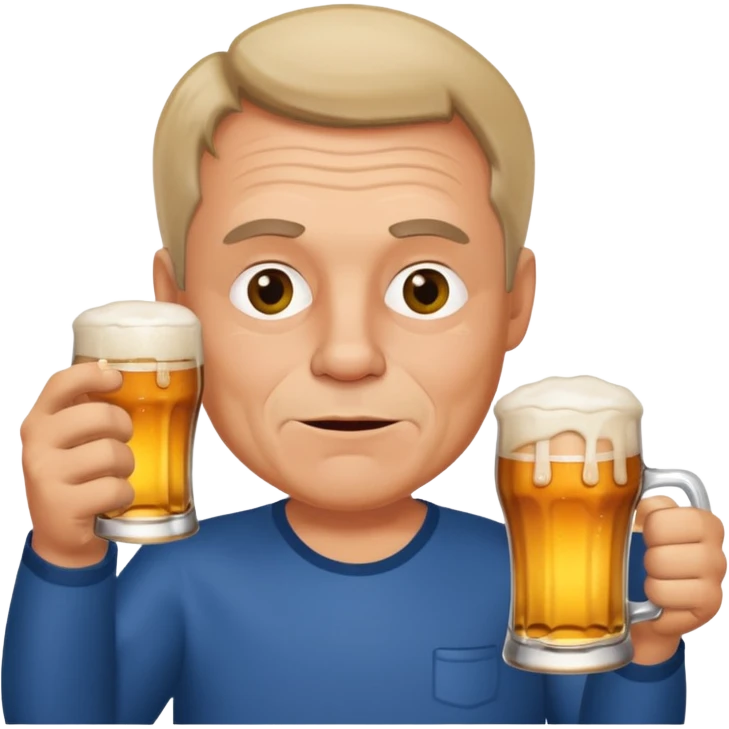 drunk middle man with a glass of beer emoji