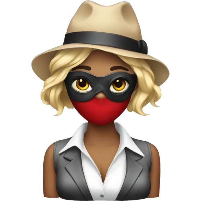Lady gangster with mask emoji
