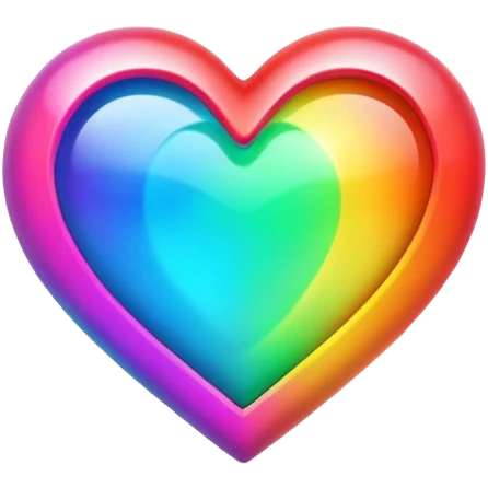 rainbow neon heart  emoji