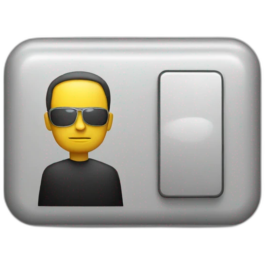 Man waiting to press button big button emoji