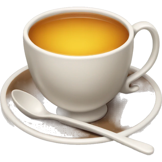 brown tea cup with saucer and honey spoon  emoji