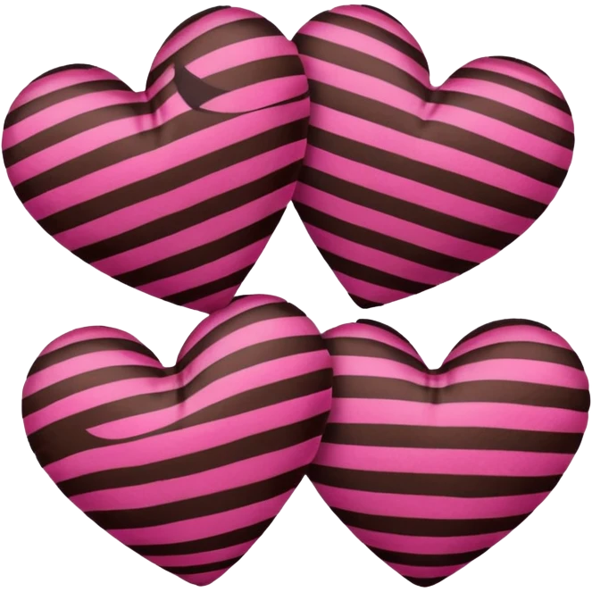 pink and dark brown striped hearts  emoji