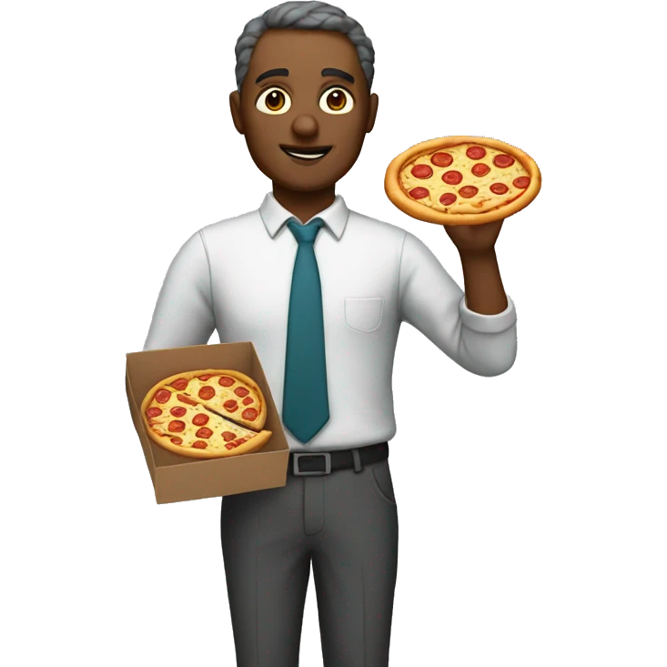 Teacher with pizza emoji
