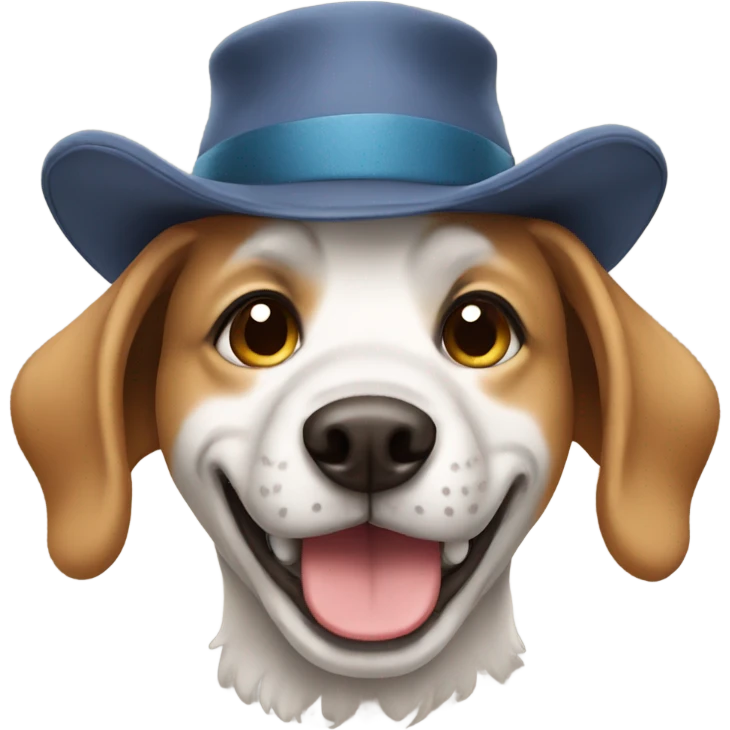 dog wearing hat emoji