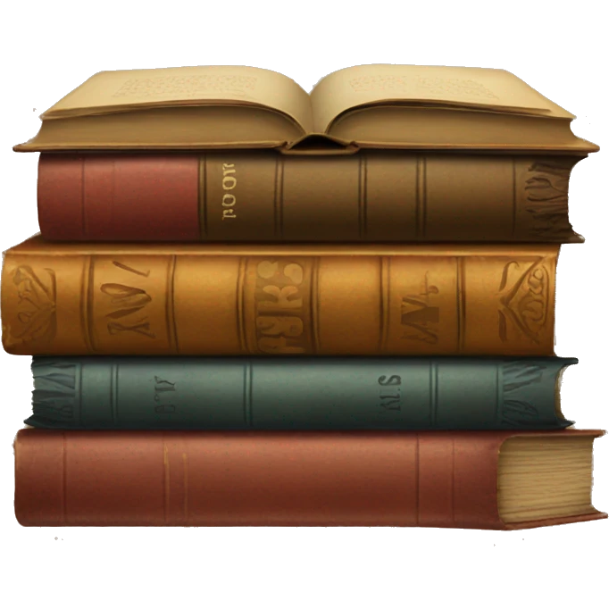 Stack of vintage books emoji