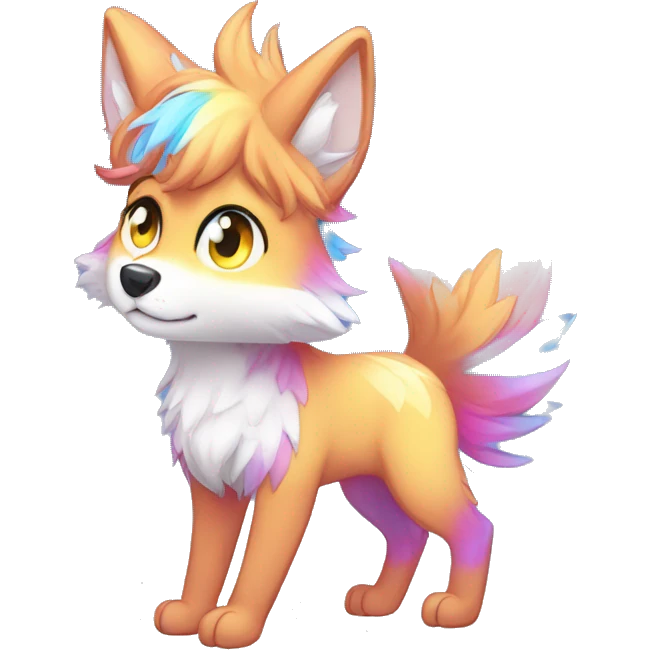 Colorful Shiny Fionbri-Falvie-sparkle-wolf-sona full body emoji