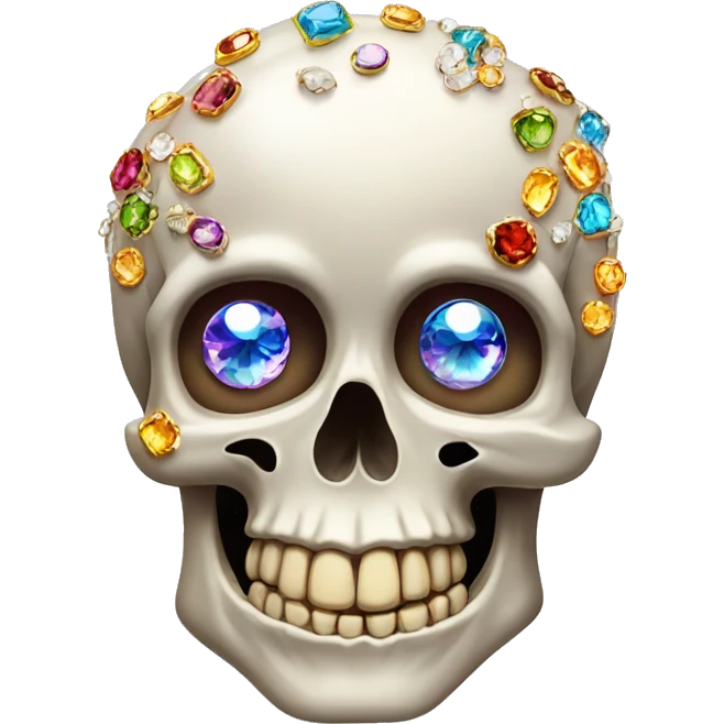 skull with a brain in it and gems as eyes  emoji