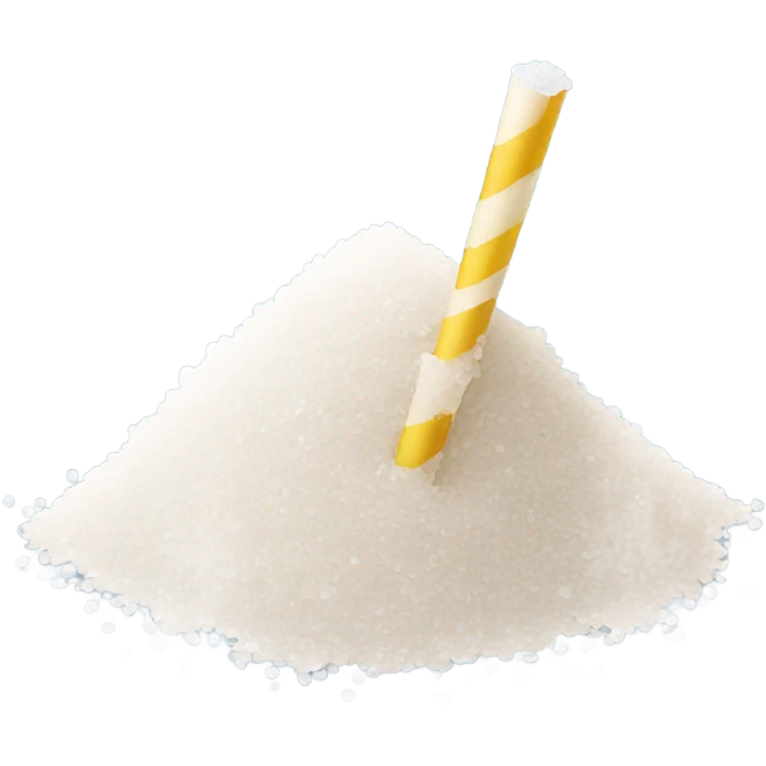 Straw with pile of salt emoji