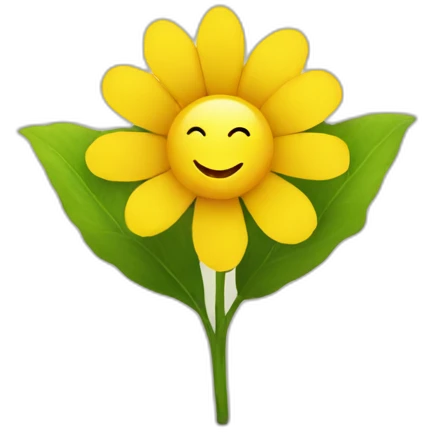 yellow flower with a face emoji