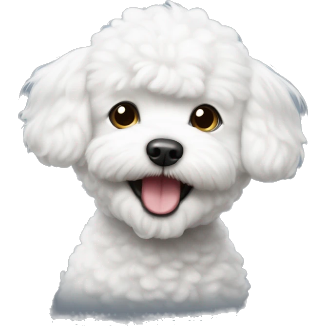 Bichon frisé smily playful face  emoji