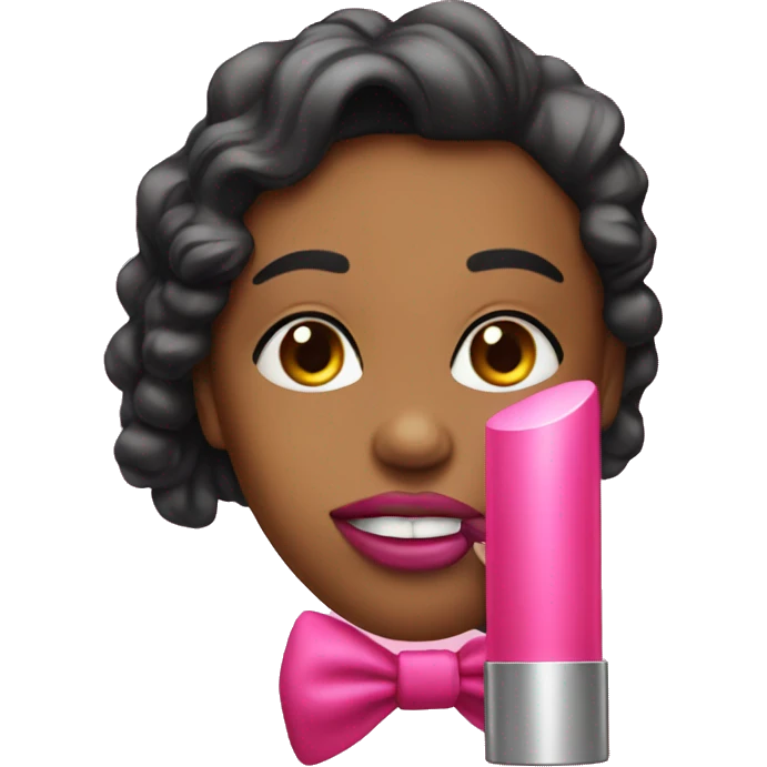 Pink Lipstik with bow emoji