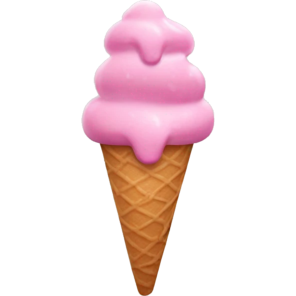 ice cream with pink sauce  emoji