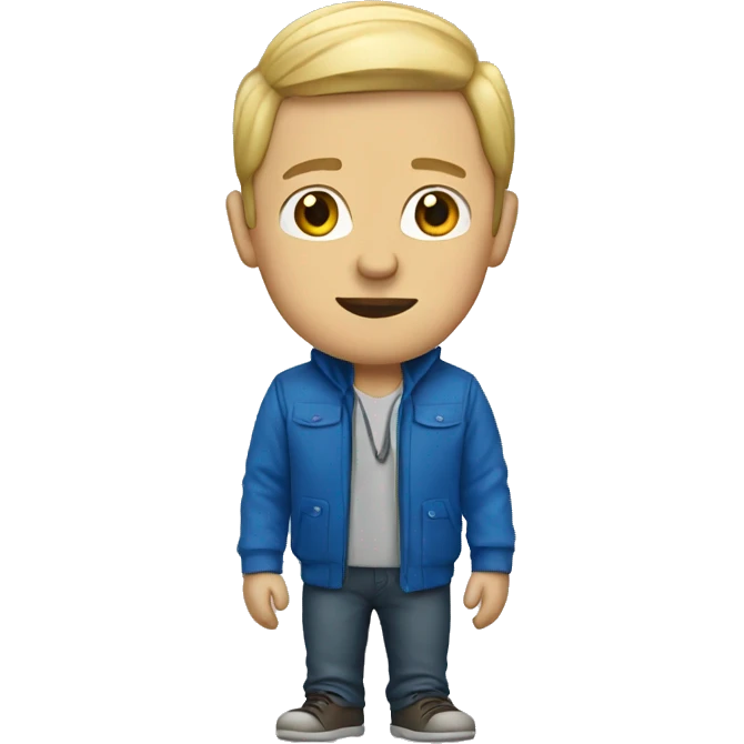 A white person with a blue jacket  emoji