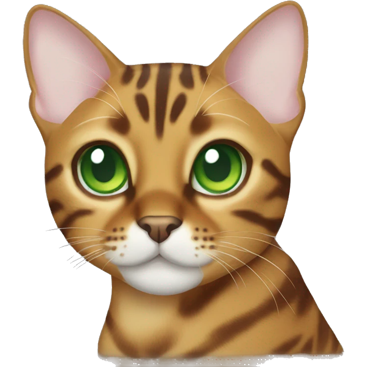 Bengal cat with green eyes emoji
