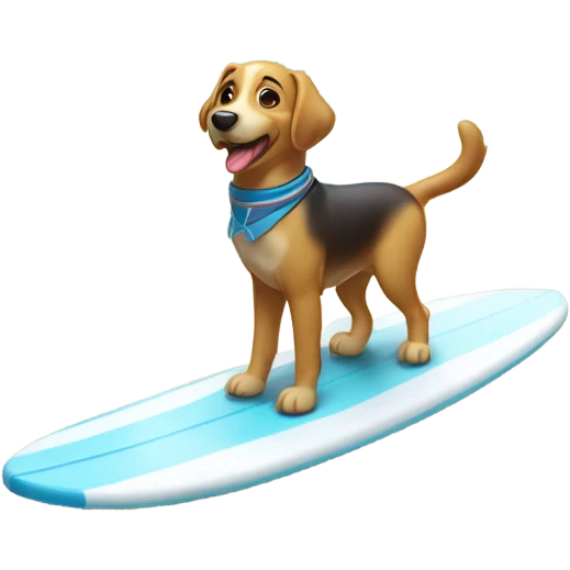 Dog on a surf board emoji