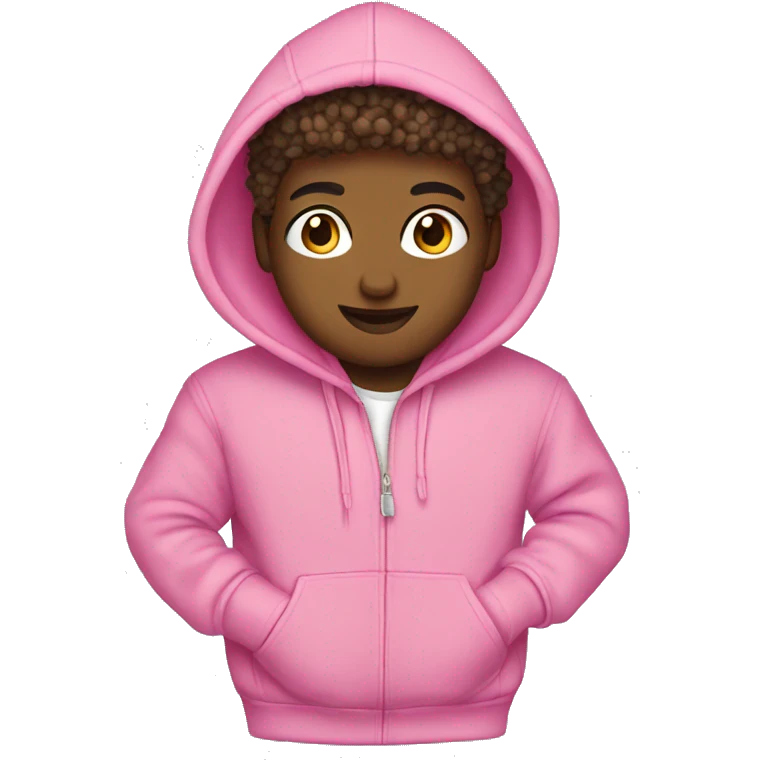 Pink palm puff hoodie emoji