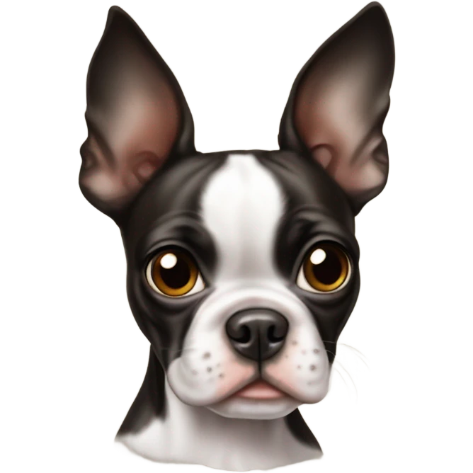 Young Boston terrier big ears emoji