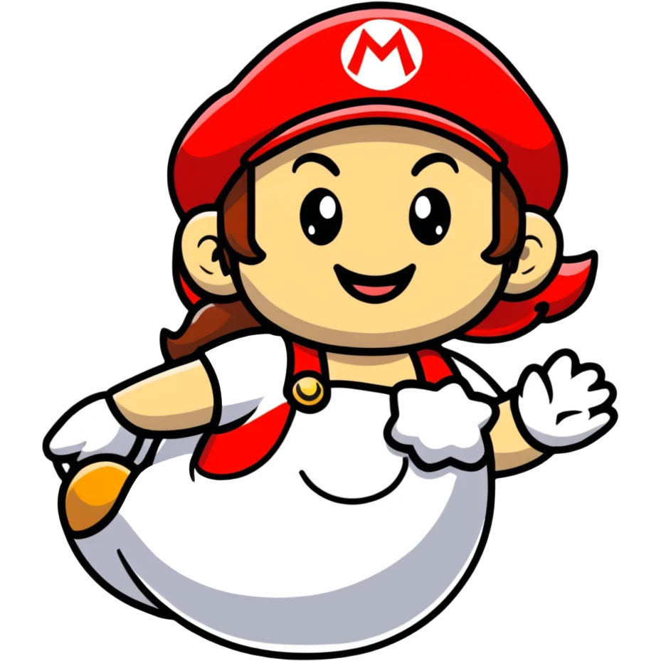 female Mario smiling in cute cartoon style emoji