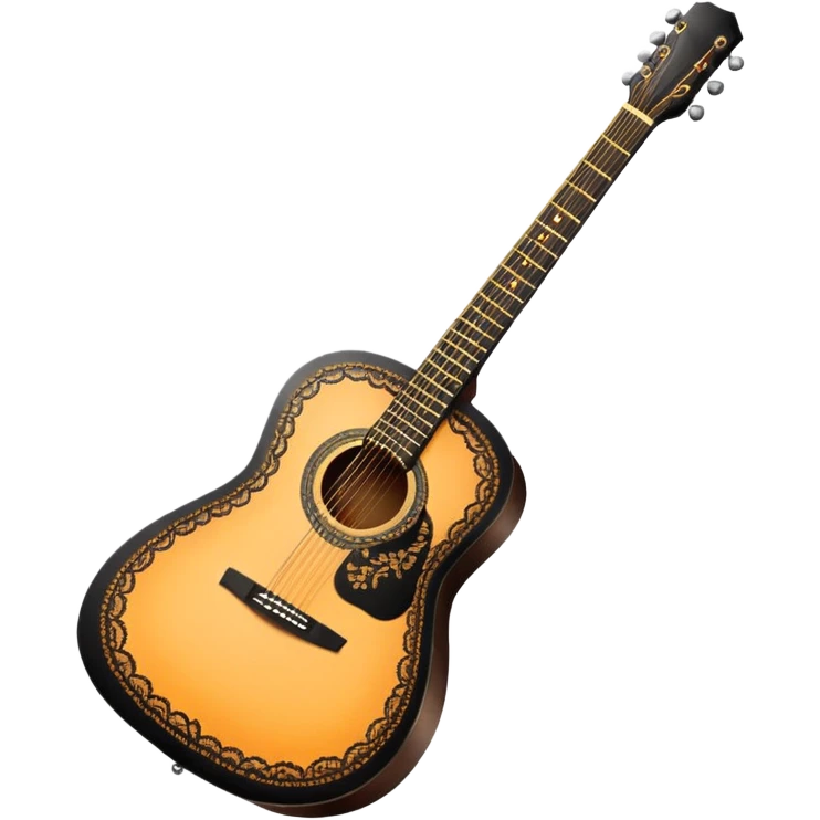 acoustic sunrise color guitar with black lacy-details emoji