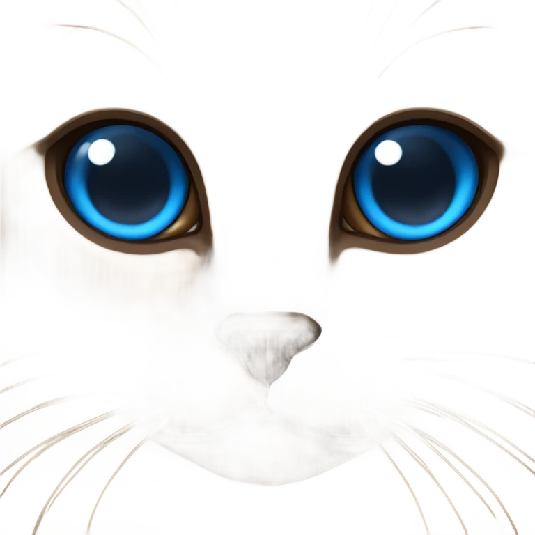 Brown Siamese cat blue eyes emoji