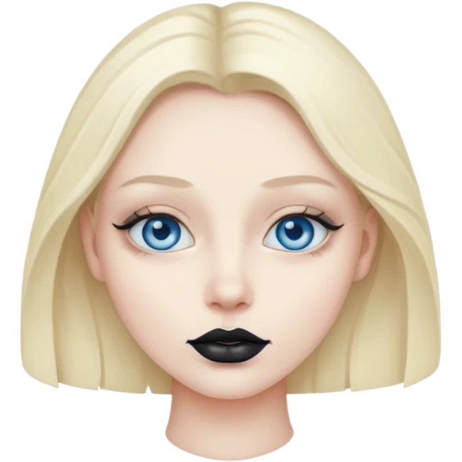 A 67 color blue black eye and lips. emoji