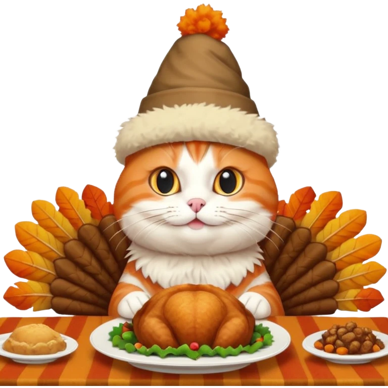 Thanksgiving turkey cat emoji