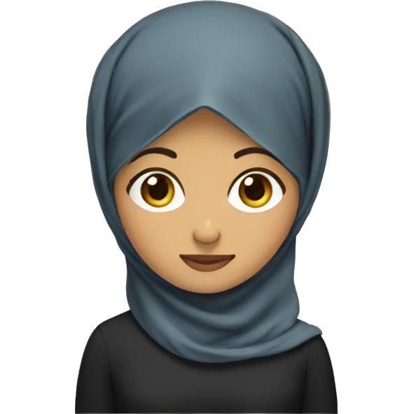 Hijabi using computer emoji