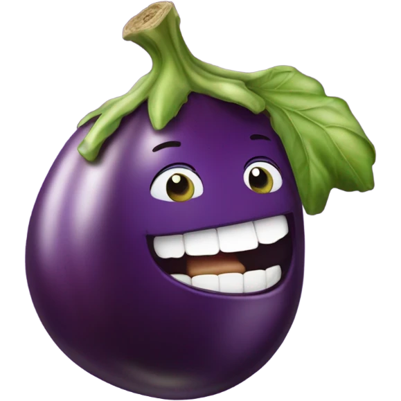 Person eating eggplant and drooling  emoji