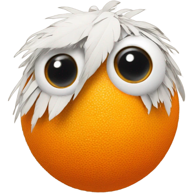 An orange with the features of a bird  emoji