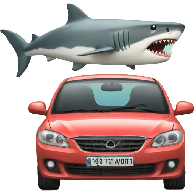 Car with a shark driving emoji