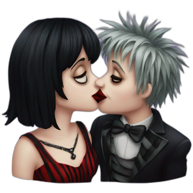 Lydia Deetz kissing Beetlejuice emoji
