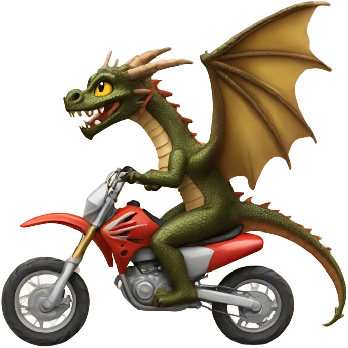 Dragon riding dirt bike emoji