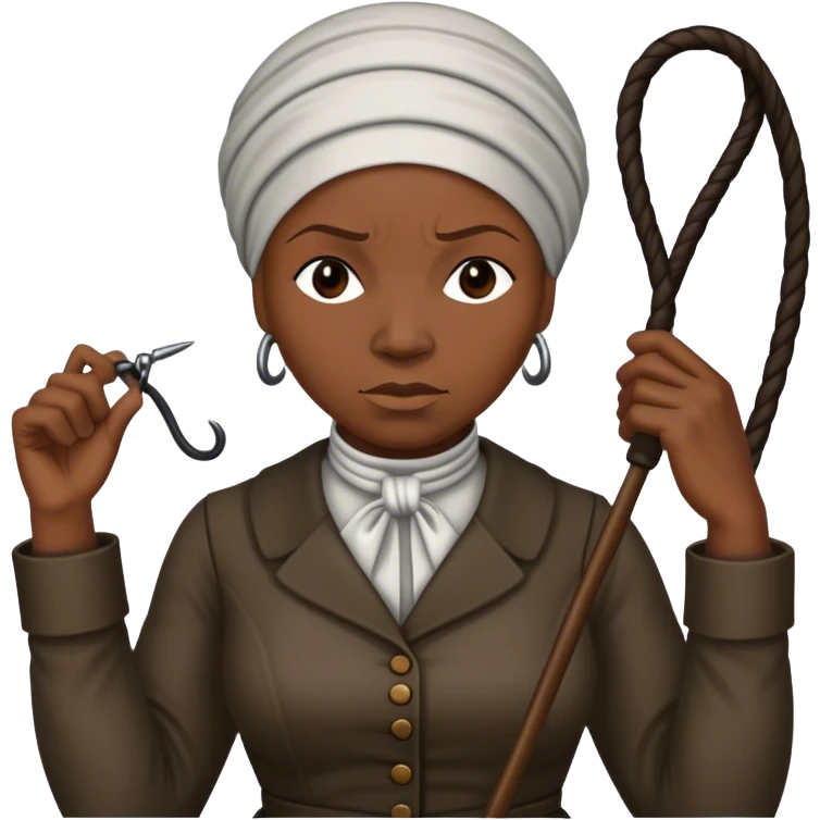 harriet tubman with a whip emoji