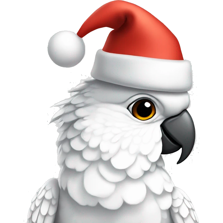 cockatoo with christmas hat emoji