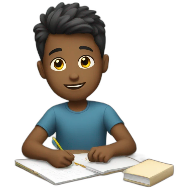 Boy doing Homework emoji