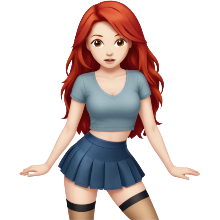 Sexy Excite long haired redhead twerk emoji