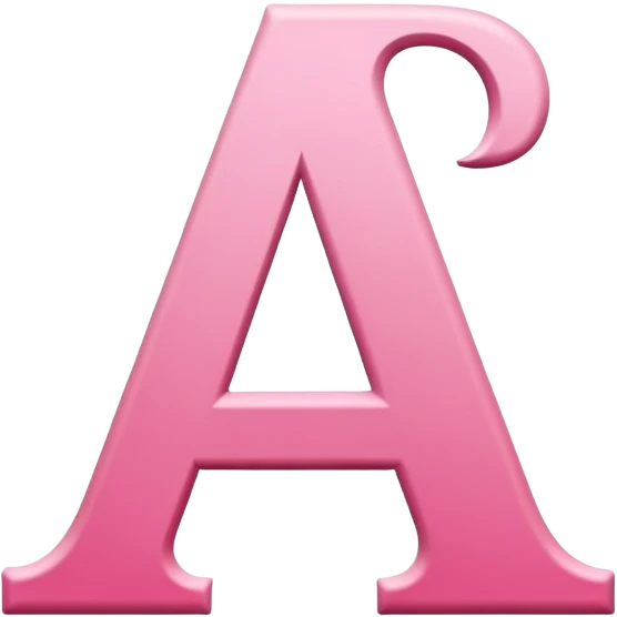Pink, romantic, refined letter of the alphabet emoji