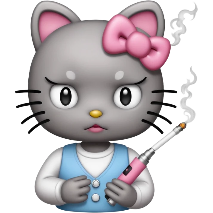 sad hello kitty smoking vape emoji