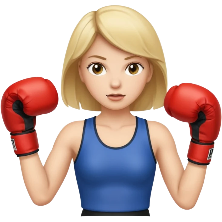 white woman emoji with boxing gloves, throwing a punch emoji