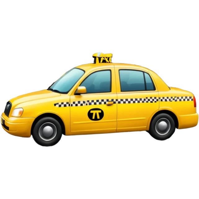 Taxi reflection + puddle, emoji
