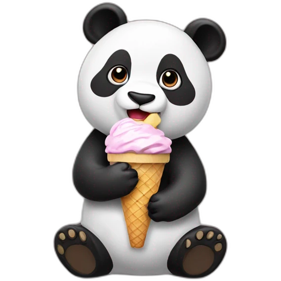 Panda eating ice cream emoji